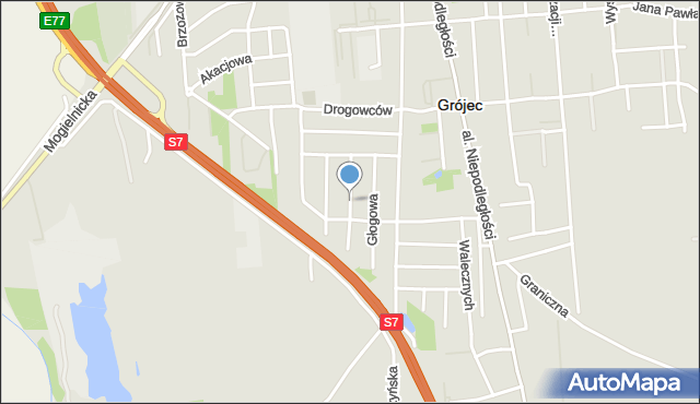 Grójec, Lipowa, mapa Grójec