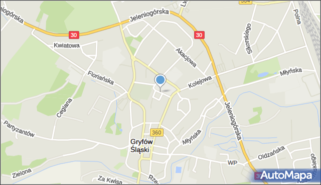 Gryfów Śląski, Lipowa, mapa Gryfów Śląski