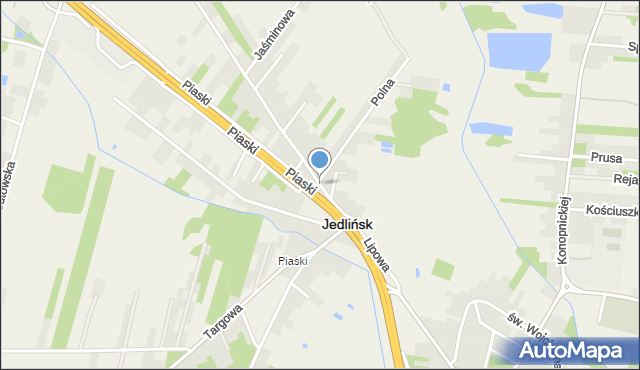 Jedlińsk, Lipowa, mapa Jedlińsk