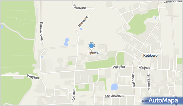 Kębłowo gmina Luzino, Lipowa, mapa Kębłowo gmina Luzino