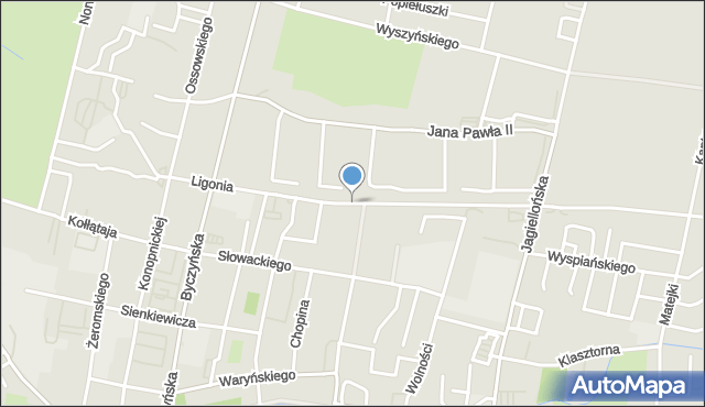 Kluczbork, Ligonia, mapa Kluczbork