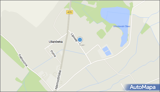 Korfantów, Lipowa, mapa Korfantów