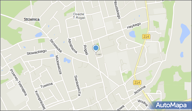 Kościerzyna, Lipowa, mapa Kościerzyna