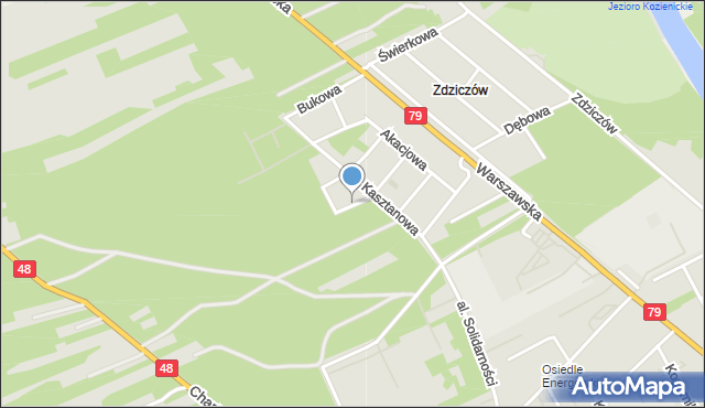 Kozienice, Lipowa, mapa Kozienice