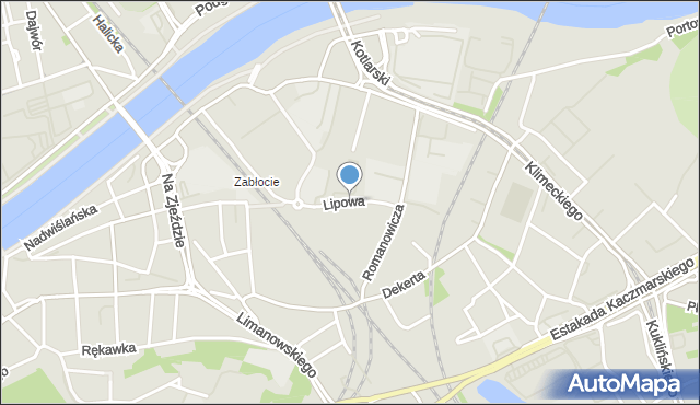 Kraków, Lipowa, mapa Krakowa