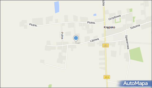 Krępsko gmina Goleniów, Lipowa, mapa Krępsko gmina Goleniów