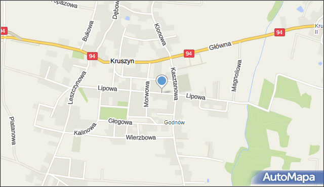 Kruszyn gmina Bolesławiec, Lipowa, mapa Kruszyn gmina Bolesławiec