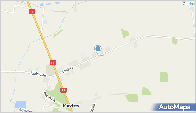 Kuczków gmina Pleszew, Lipowa, mapa Kuczków gmina Pleszew