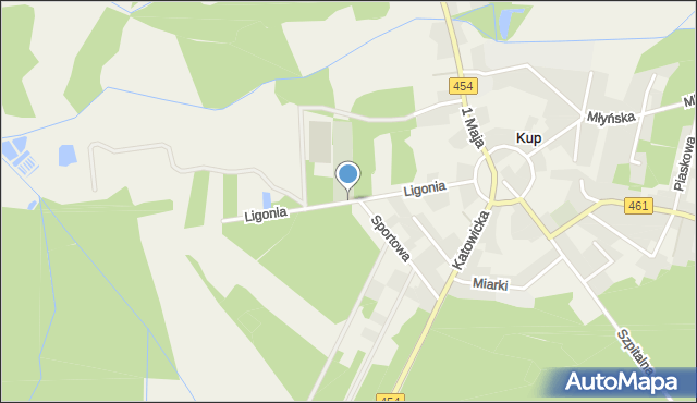 Kup, Ligonia, mapa Kup