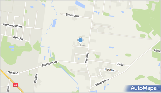 Kuriany gmina Zabłudów, Lisia, mapa Kuriany gmina Zabłudów