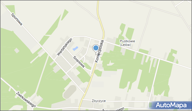 Lelów, Lipowa, mapa Lelów