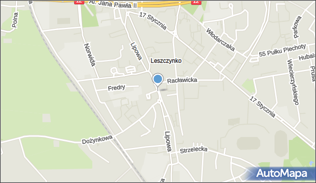 Leszno, Lipowa, mapa Leszno