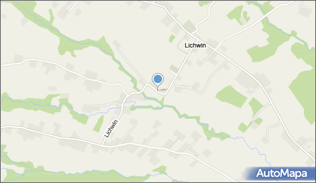 Lichwin gmina Pleśna, Lichwin, mapa Lichwin gmina Pleśna