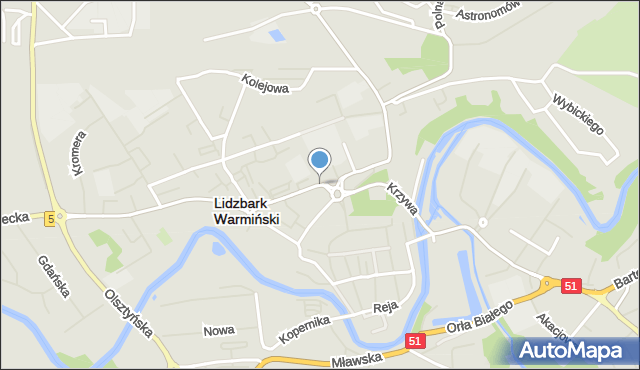 Lidzbark Warmiński, Lipowa, mapa Lidzbark Warmiński