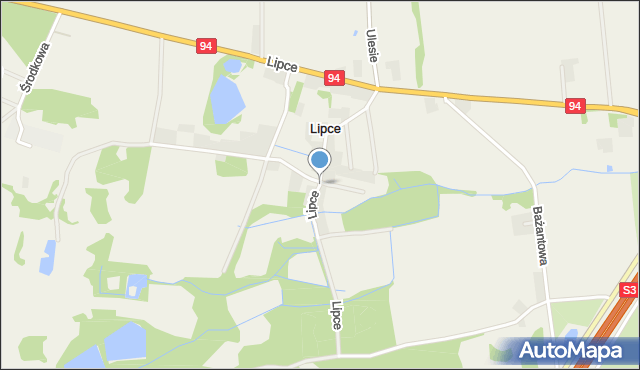Lipce gmina Miłkowice, Lipce, mapa Lipce gmina Miłkowice