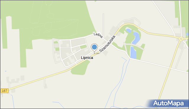 Lipnica gmina Szamotuły, Lipnica, mapa Lipnica gmina Szamotuły