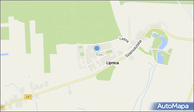 Lipnica gmina Szamotuły, Lipowa, mapa Lipnica gmina Szamotuły