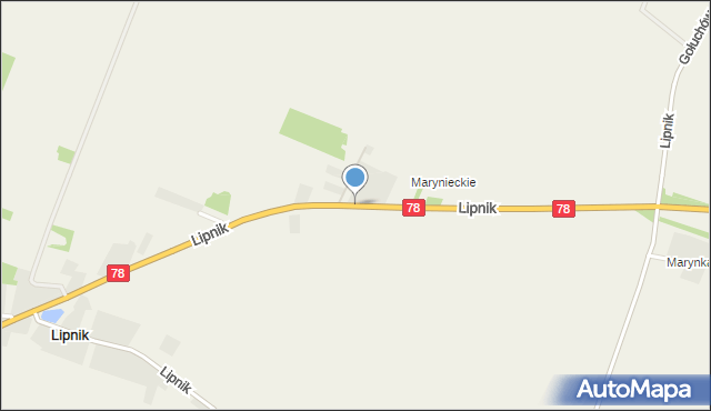 Lipnik gmina Kije, Lipnik, mapa Lipnik gmina Kije