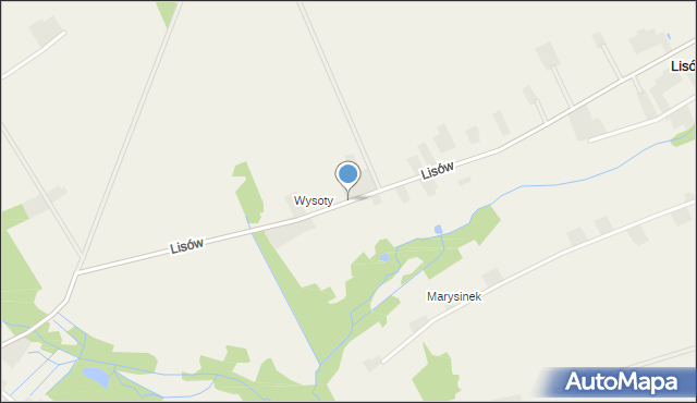 Lisów gmina Promna, Lisów, mapa Lisów gmina Promna