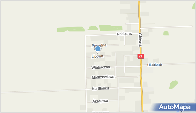 Łosino, Lipowa, mapa Łosino