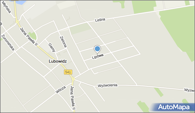 Lubowidz powiat żuromiński, Lipowa, mapa Lubowidz powiat żuromiński