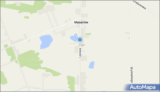 Masanów, Lipowa, mapa Masanów