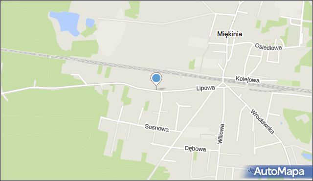 Miękinia powiat średzki, Lipowa, mapa Miękinia powiat średzki