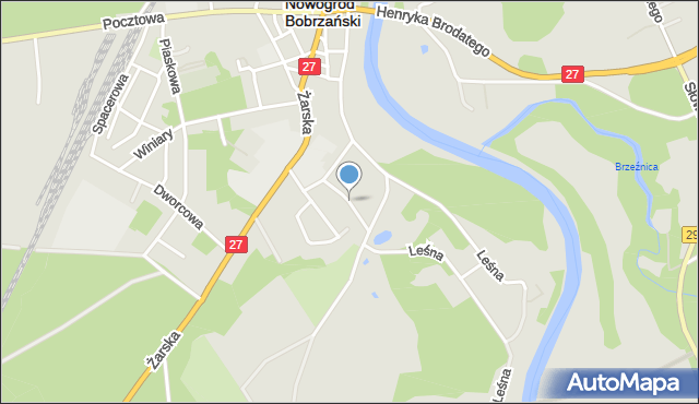 Nowogród Bobrzański, Lipowa, mapa Nowogród Bobrzański