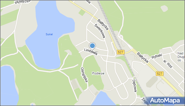 Olsztyn, Limbowa, mapa Olsztyna