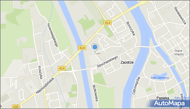 Opole, Licealna, mapa Opola