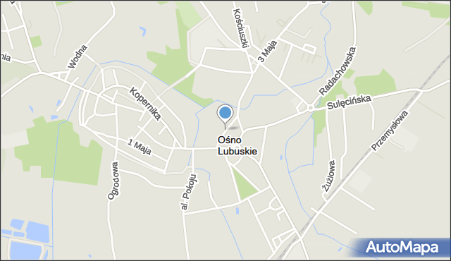 Ośno Lubuskie, Lipowa, mapa Ośno Lubuskie