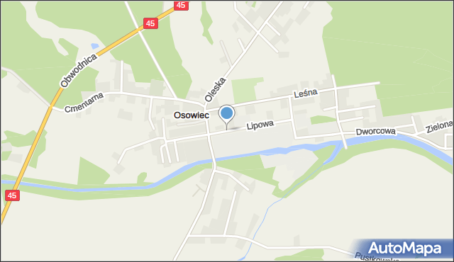 Osowiec gmina Turawa, Lipowa, mapa Osowiec gmina Turawa