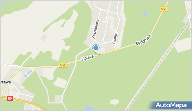 Ostromecko, Lipowa, mapa Ostromecko