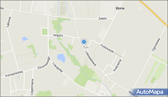 Ozorków, Listopadowa, mapa Ozorków