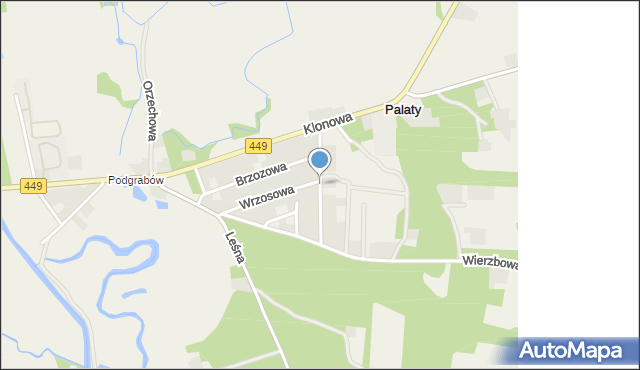 Palaty, Lipowa, mapa Palaty