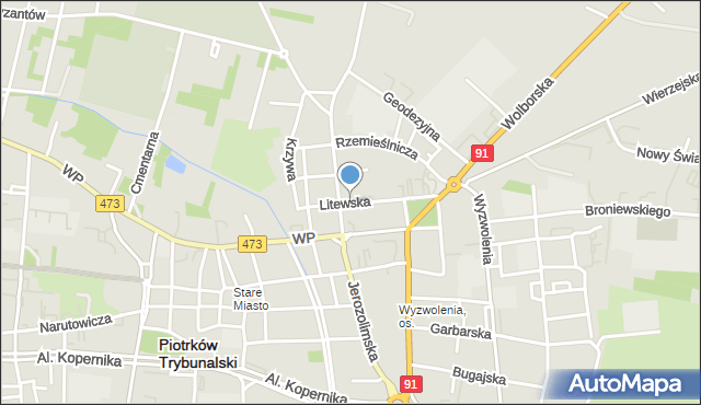 Piotrków Trybunalski, Litewska, mapa Piotrków Trybunalski