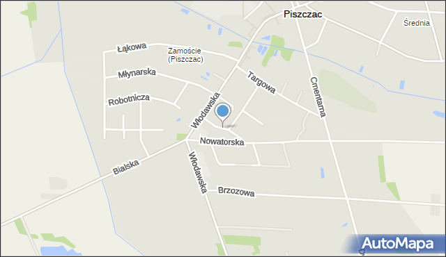 Piszczac, Lipowa, mapa Piszczac