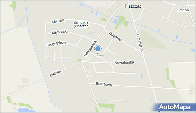 Piszczac, Lipowa, mapa Piszczac