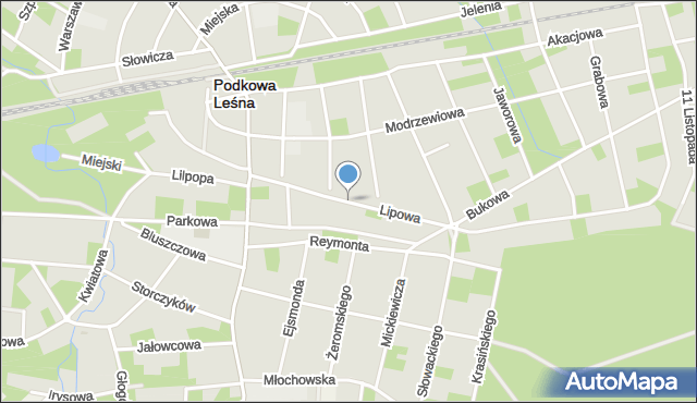 Podkowa Leśna, Lipowa, mapa Podkowa Leśna