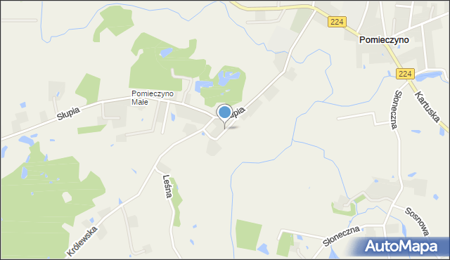 Pomieczyno, Lipowa, mapa Pomieczyno