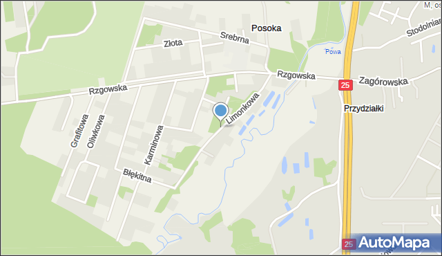 Posoka gmina Stare Miasto, Limonkowa, mapa Posoka gmina Stare Miasto