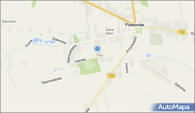 Potworów powiat przysuski, Lipowa, mapa Potworów powiat przysuski