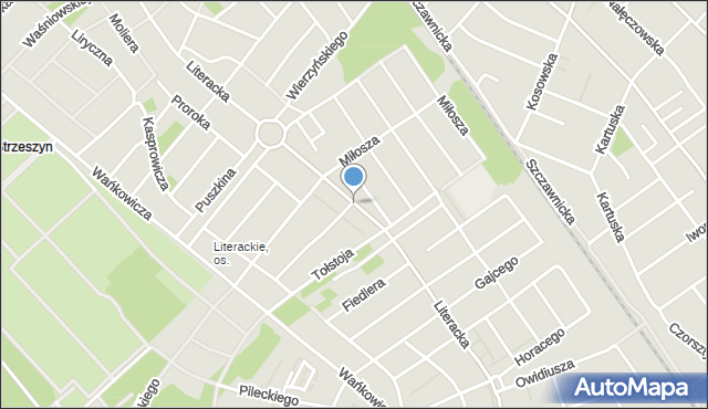 Poznań, Literacka, mapa Poznania