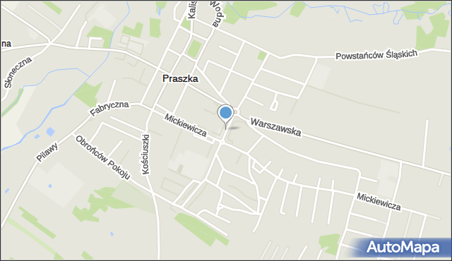 Praszka, Listopadowa, mapa Praszka