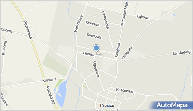 Prusice powiat trzebnicki, Lipowa, mapa Prusice powiat trzebnicki