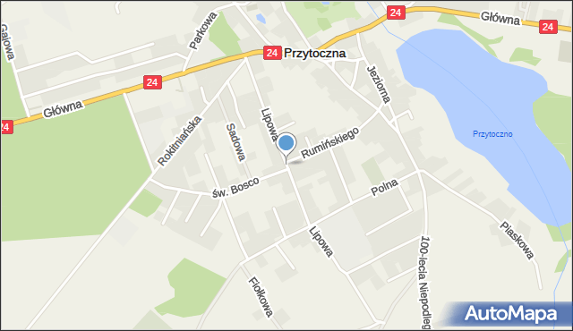 Przytoczna, Lipowa, mapa Przytoczna