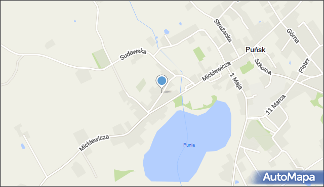 Puńsk, Lipowa, mapa Puńsk