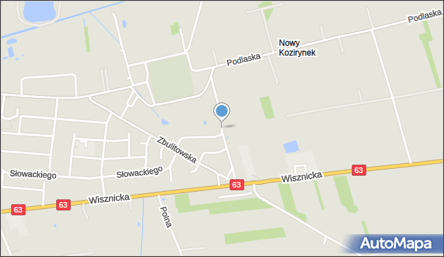 Radzyń Podlaski, Lisowskiego Stefana, mapa Radzyń Podlaski
