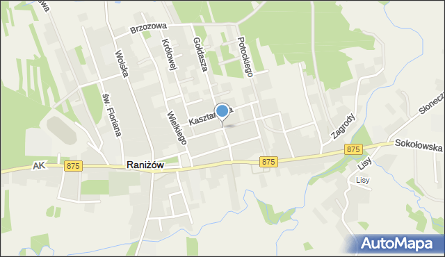 Raniżów, Lipowa, mapa Raniżów