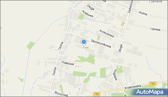 Rybna gmina Czernichów, Liliowa, mapa Rybna gmina Czernichów